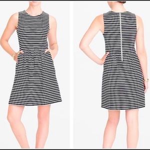 J. Crew Factory Daybreak Striped Black & White Dress